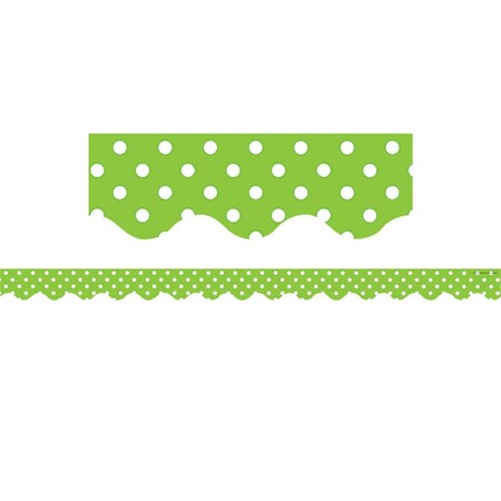 Teacher Created Resources Teacher Created Resources TCR4669-6 Lime Mini Polka Dots Border Trim - Pack of 6 TCR4669-6